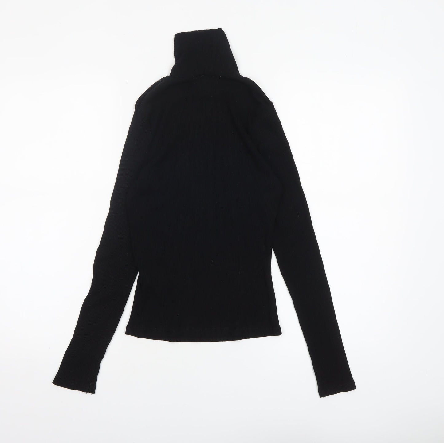 Miss Selfridge Women Black Roll Neck Long Sleeve Stretch Top Size 10
