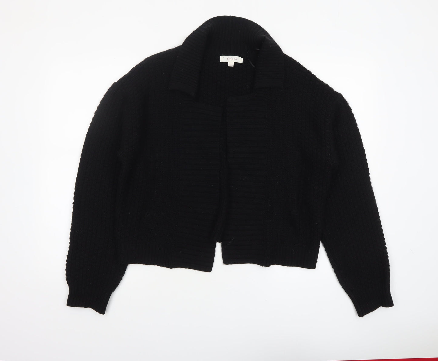 Marks and Spencer Per Una Women Black L Chunky Knit Cardigan