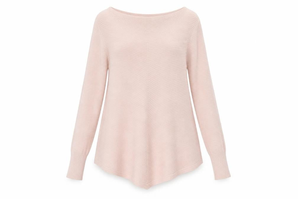 Damod Women's Pink Boat Neck Long Sleeve Knit Pullover Jumper L