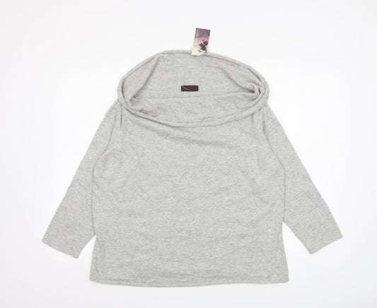 Principles Women's Grey Cowl Neck Long Sleeve Jumper Size 20