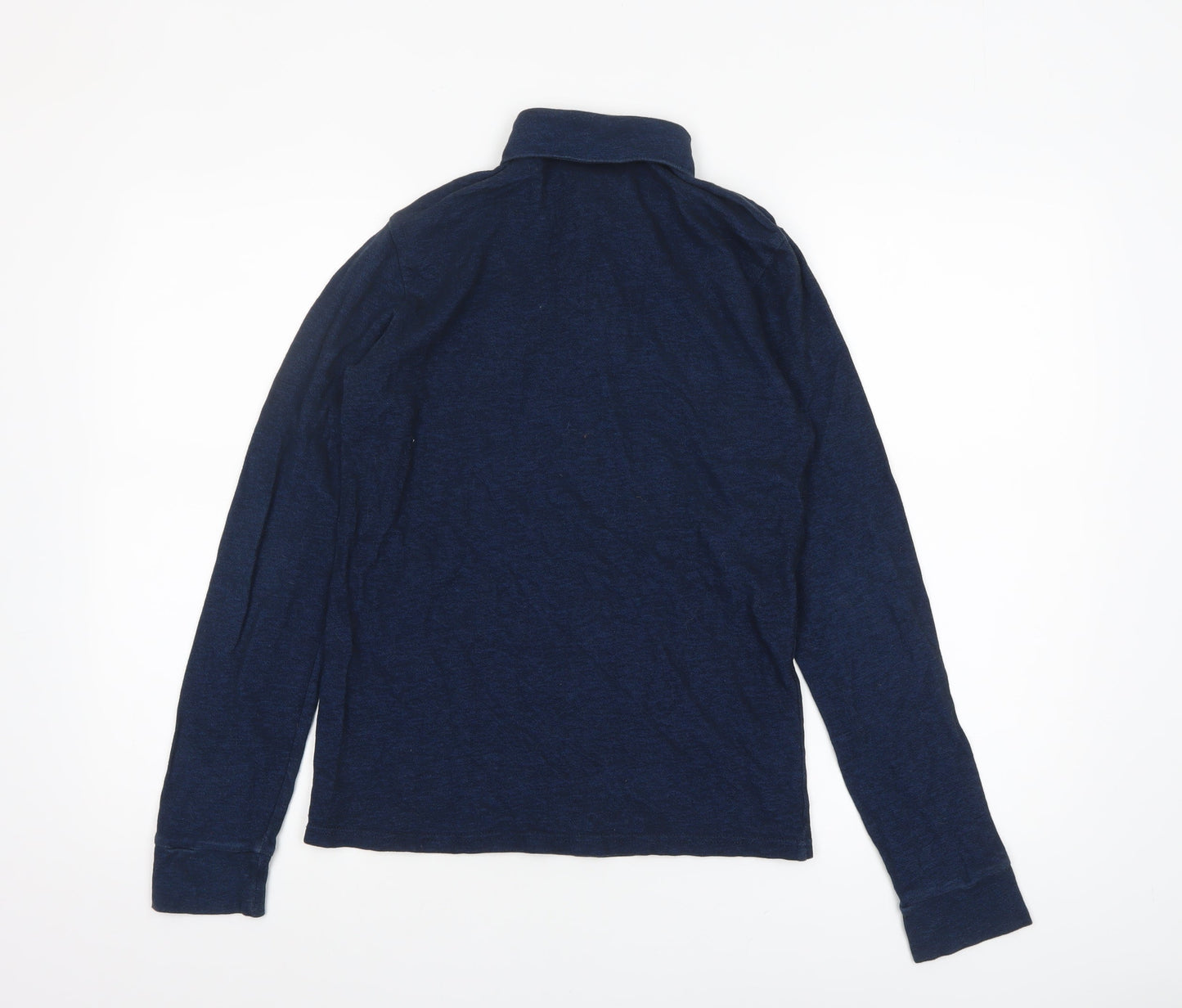 Next Boys Blue Long Sleeve Cotton Polo Shirt 13 Years