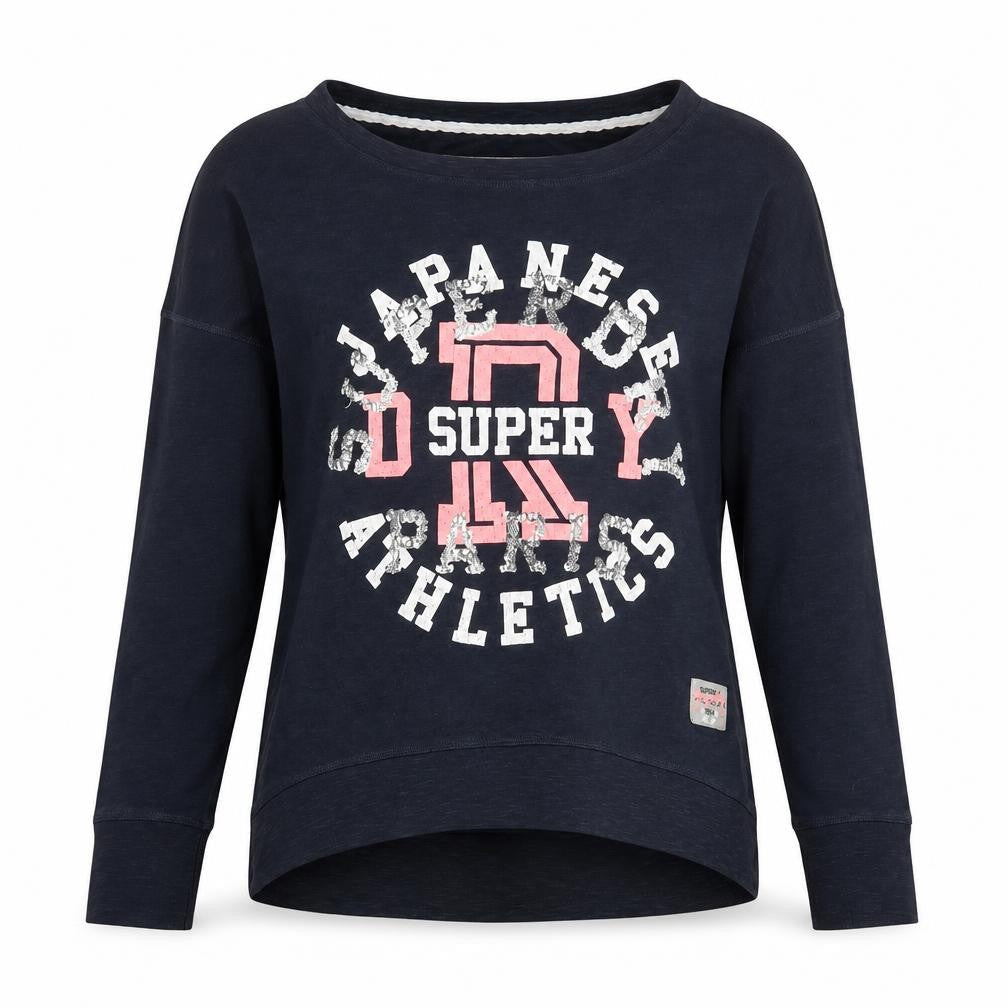 Superdry Women's Navy Blue Crew Neck Pullover Sweatshirt Size S