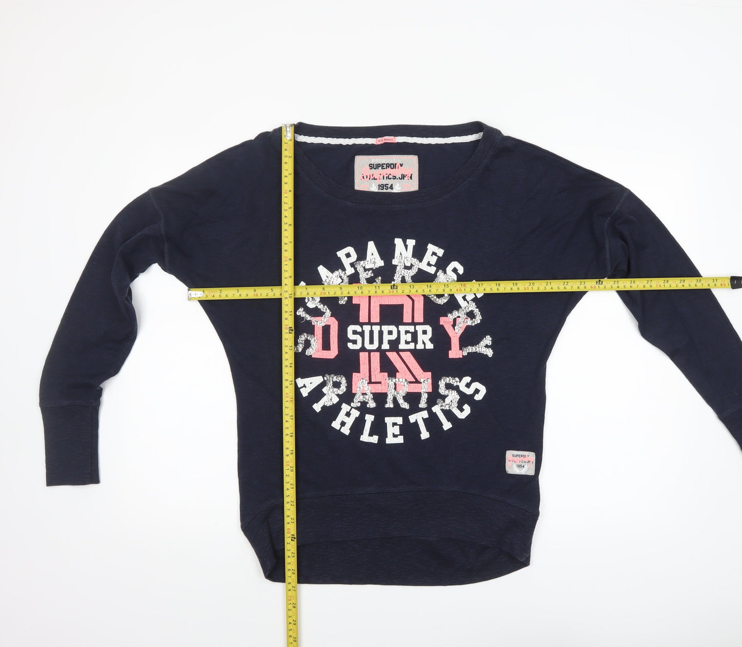 Superdry Women's Navy Blue Crew Neck Pullover Sweatshirt Size S