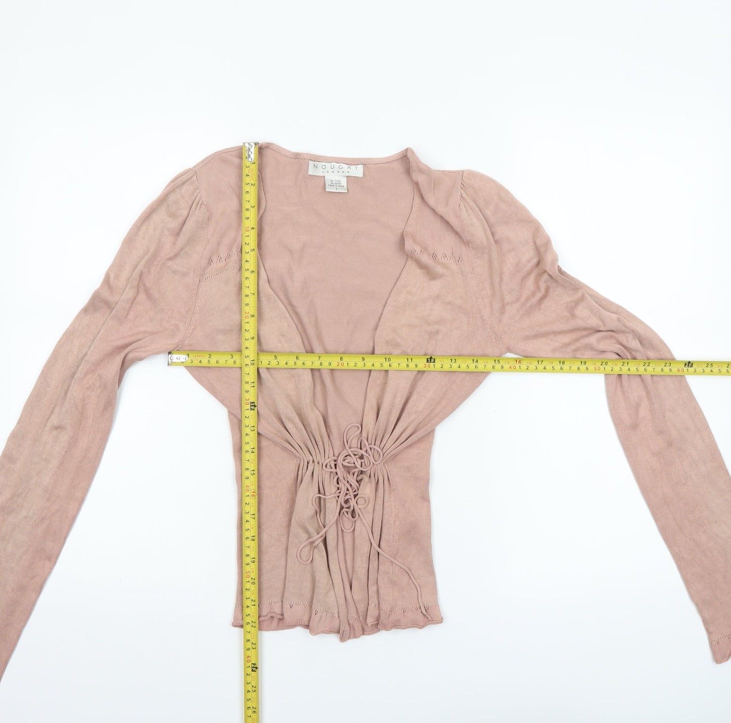Nougat London Women’s Pink Silk Blend Tie Front Cardigan Size S