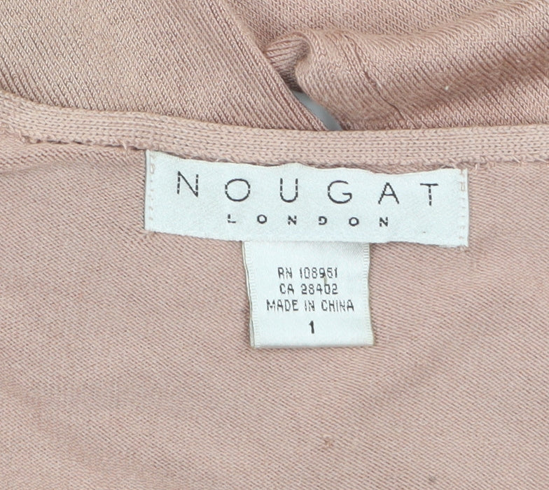 Nougat London Women’s Pink Silk Blend Tie Front Cardigan Size S