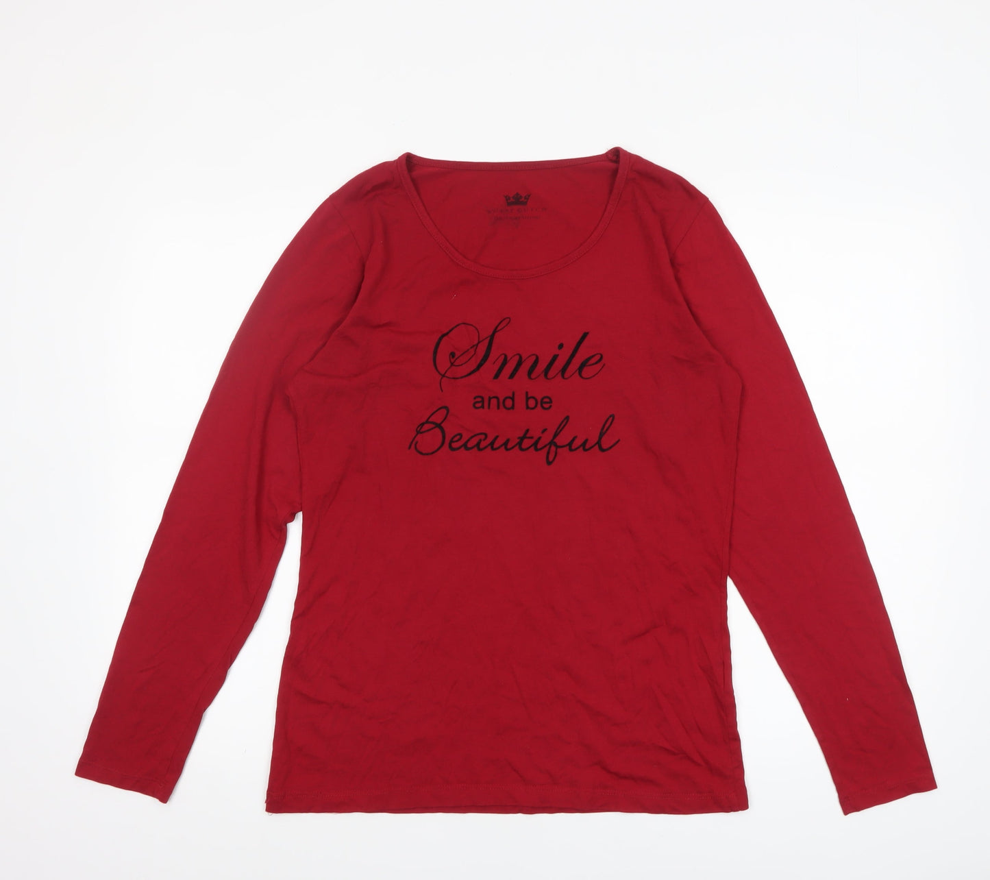 Royal Dutch Women's Red Long Sleeve Scoop Neck T-Shirt Size S