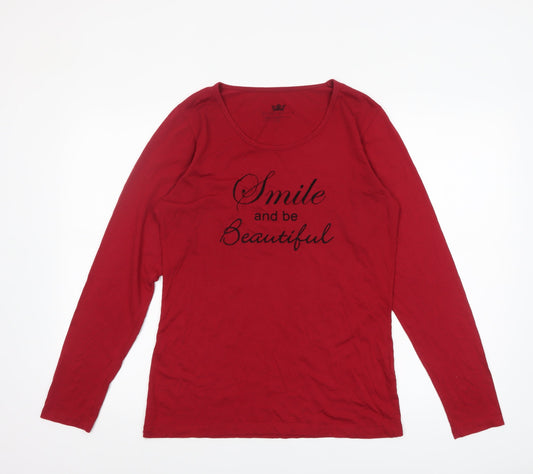 Royal Dutch Women's Red Long Sleeve Scoop Neck T-Shirt Size S