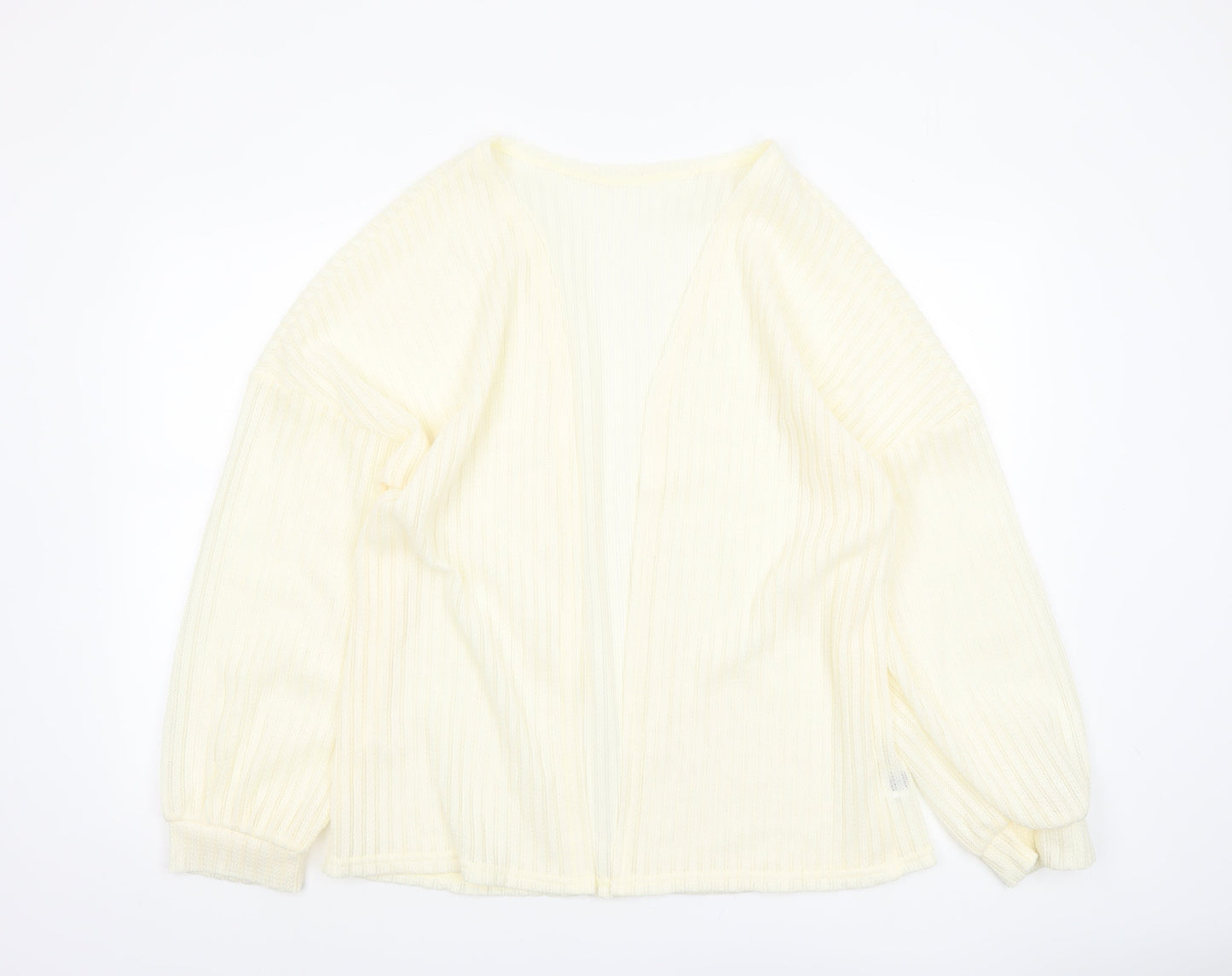 SHEIN Women’s Ivory Knit Open Cardigan Jumper L Lightweight