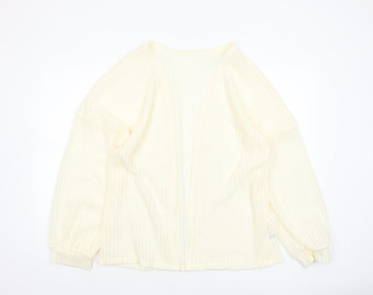 SHEIN Women’s Ivory Knit Open Cardigan Jumper L Lightweight