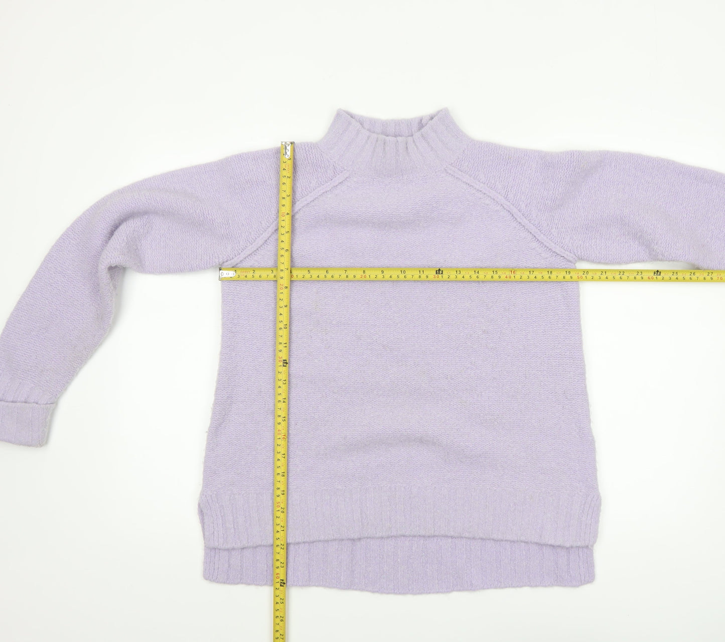 Phase Eight Women’s Purple Mock Neck Wool Blend Chunky Knit Jumper XS