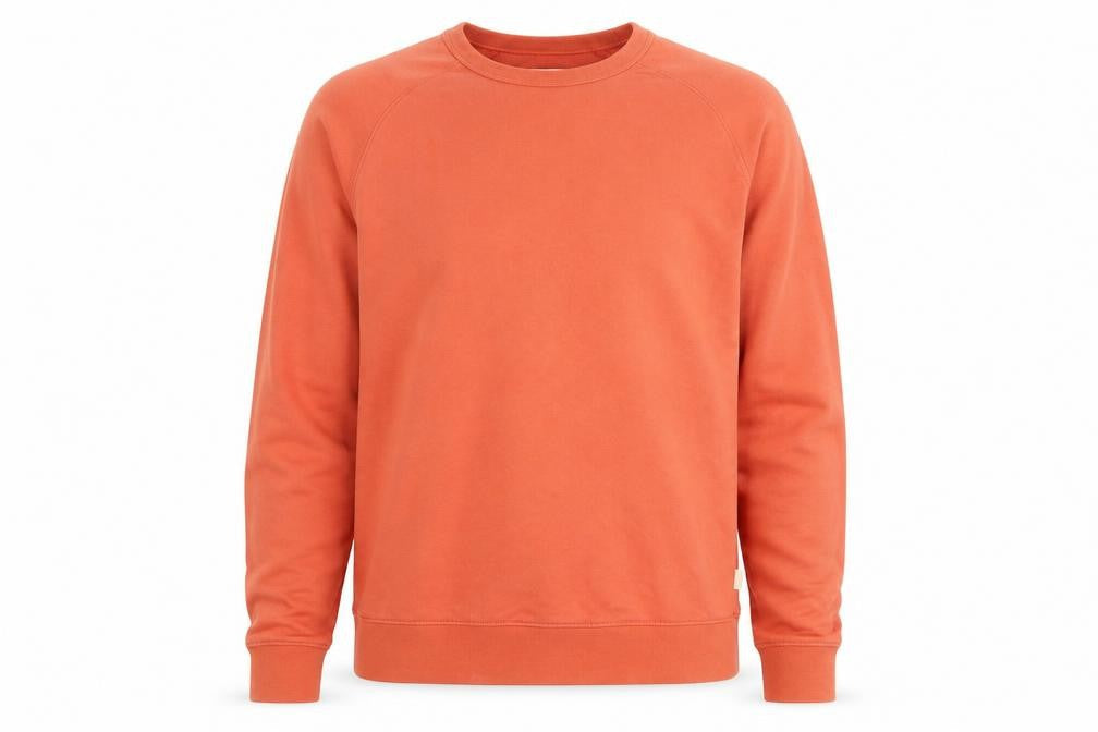 Marks & Spencer Men's Orange Crew Neck Cotton Sweatshirt M