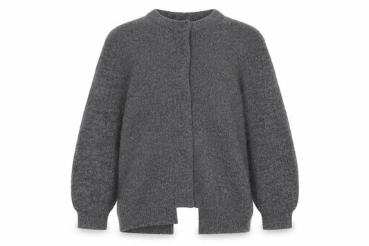 H&M Girls Grey Long Sleeve Open Front Cardigan 9-10 Years Wool Blend