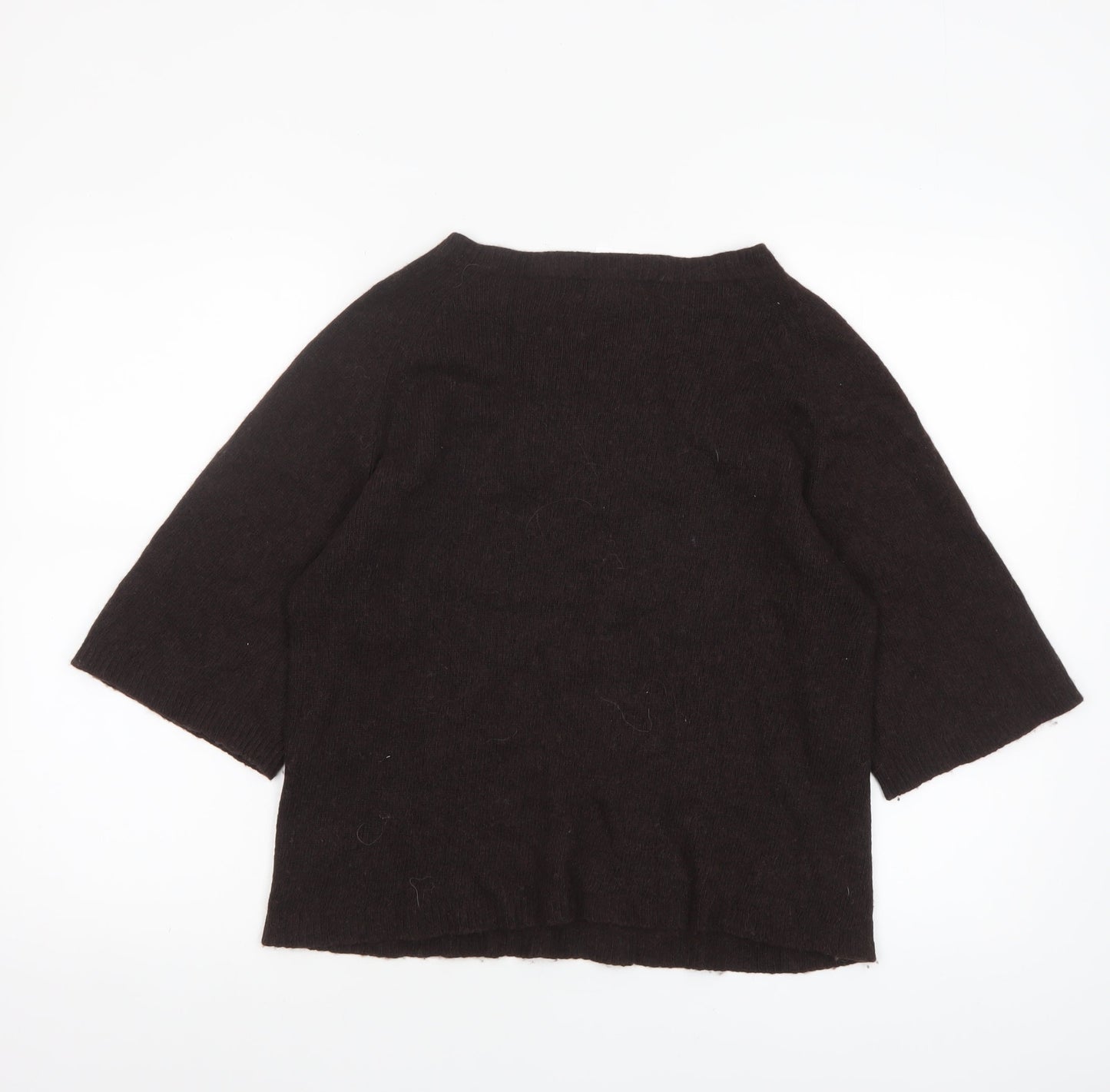 Bianco & Blu Women's Brown Merino Wool Cashmere Blend Pullover Jumper L