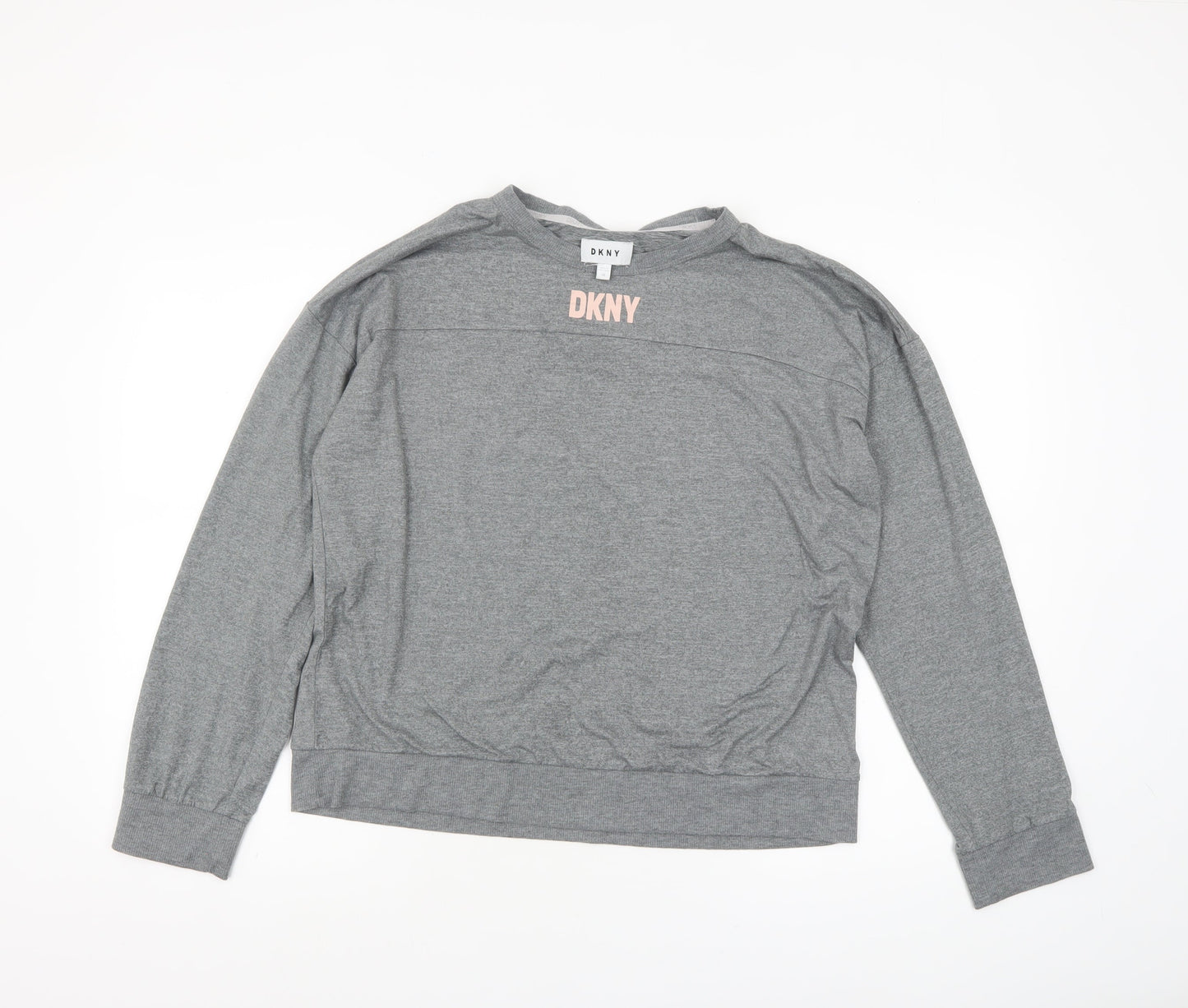 DKNY Women Grey Long Sleeve Crew Neck Jersey T-Shirt M