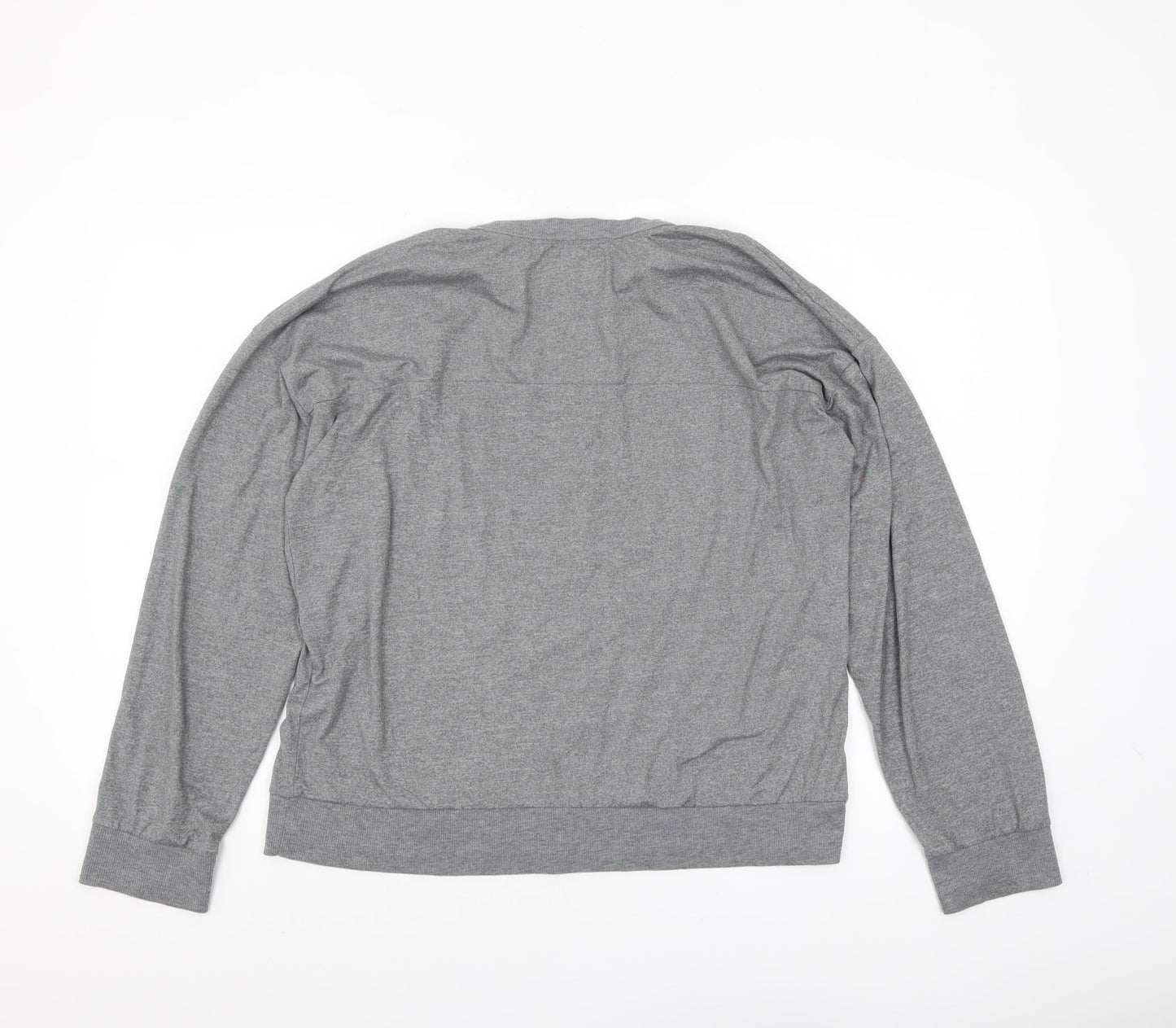 DKNY Women Grey Long Sleeve Crew Neck Jersey T-Shirt M