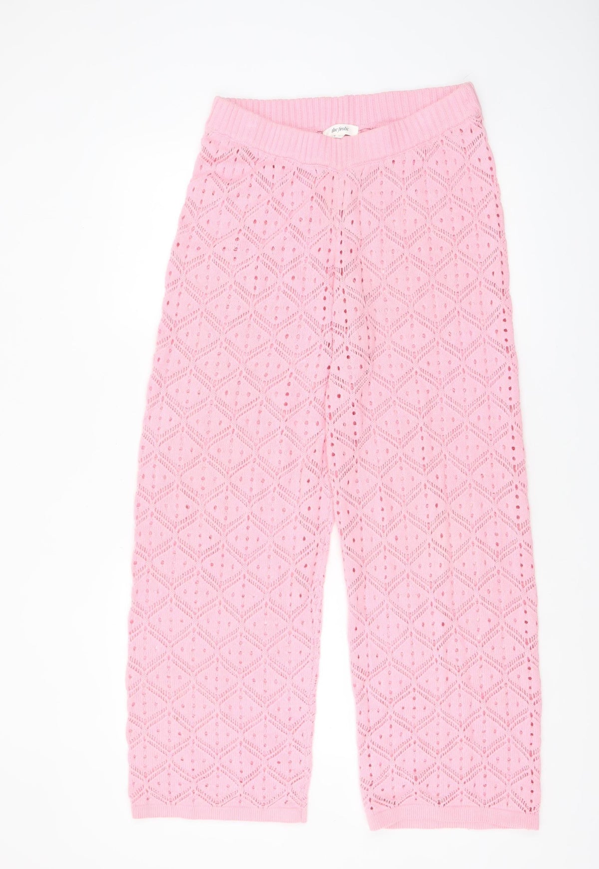The Frolic Womens Pink Knit Cropped Trousers Size 14