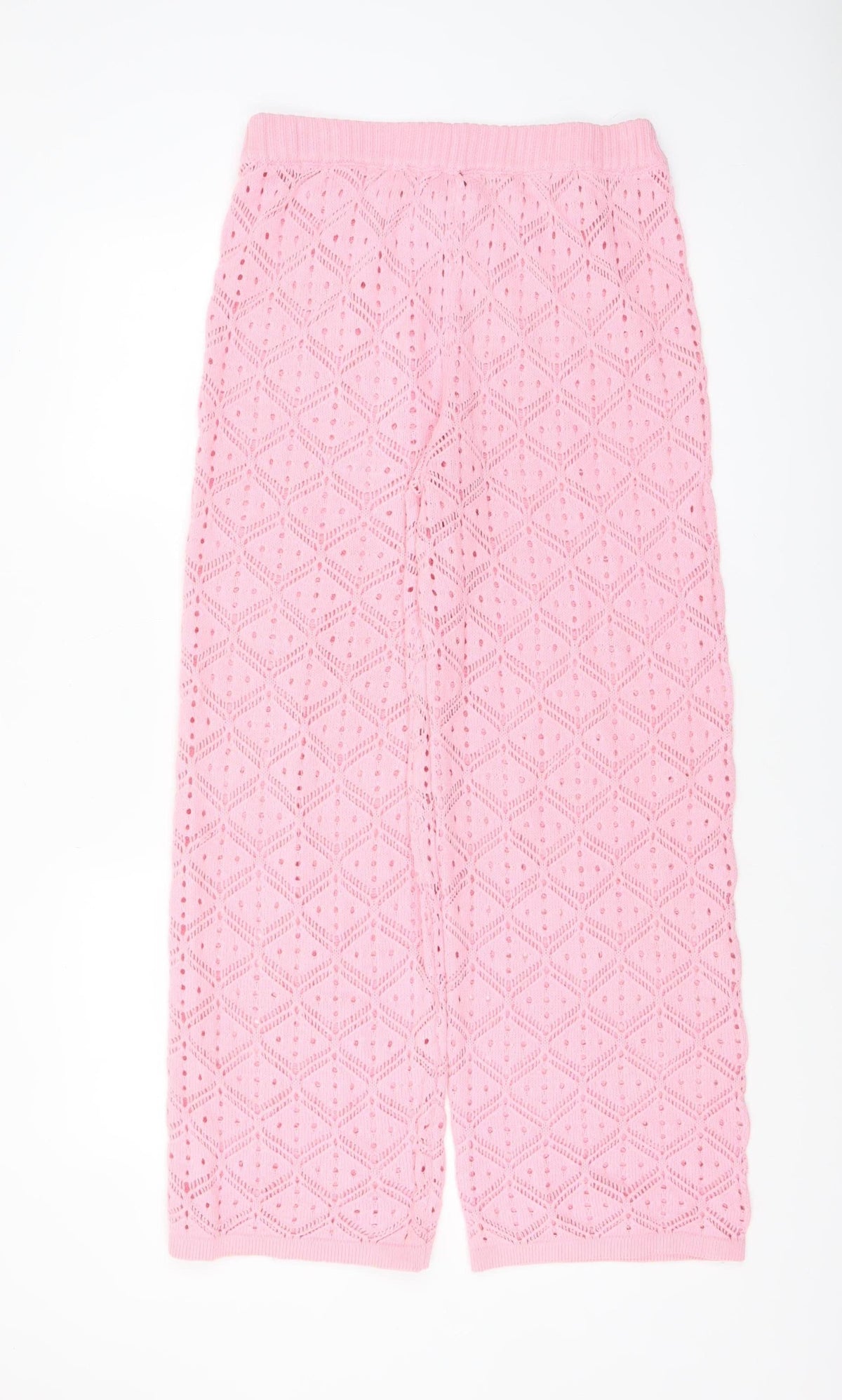 The Frolic Womens Pink Knit Cropped Trousers Size 14