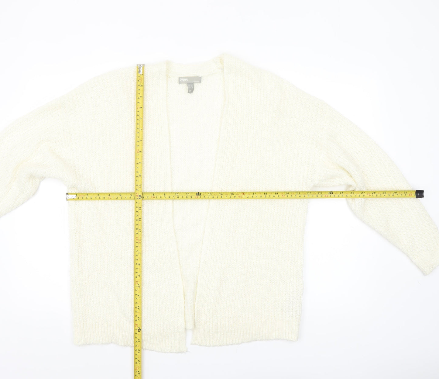 ASOS Women Ivory Chunky Knit Open Front Cardigan UK 6