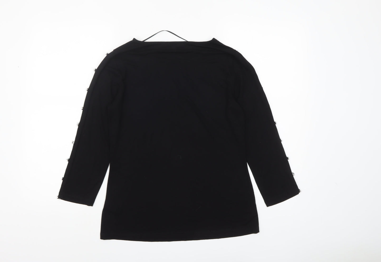 Cable & Gauge Women’s Black 3/4 Sleeve Stretch Jersey Top Size M