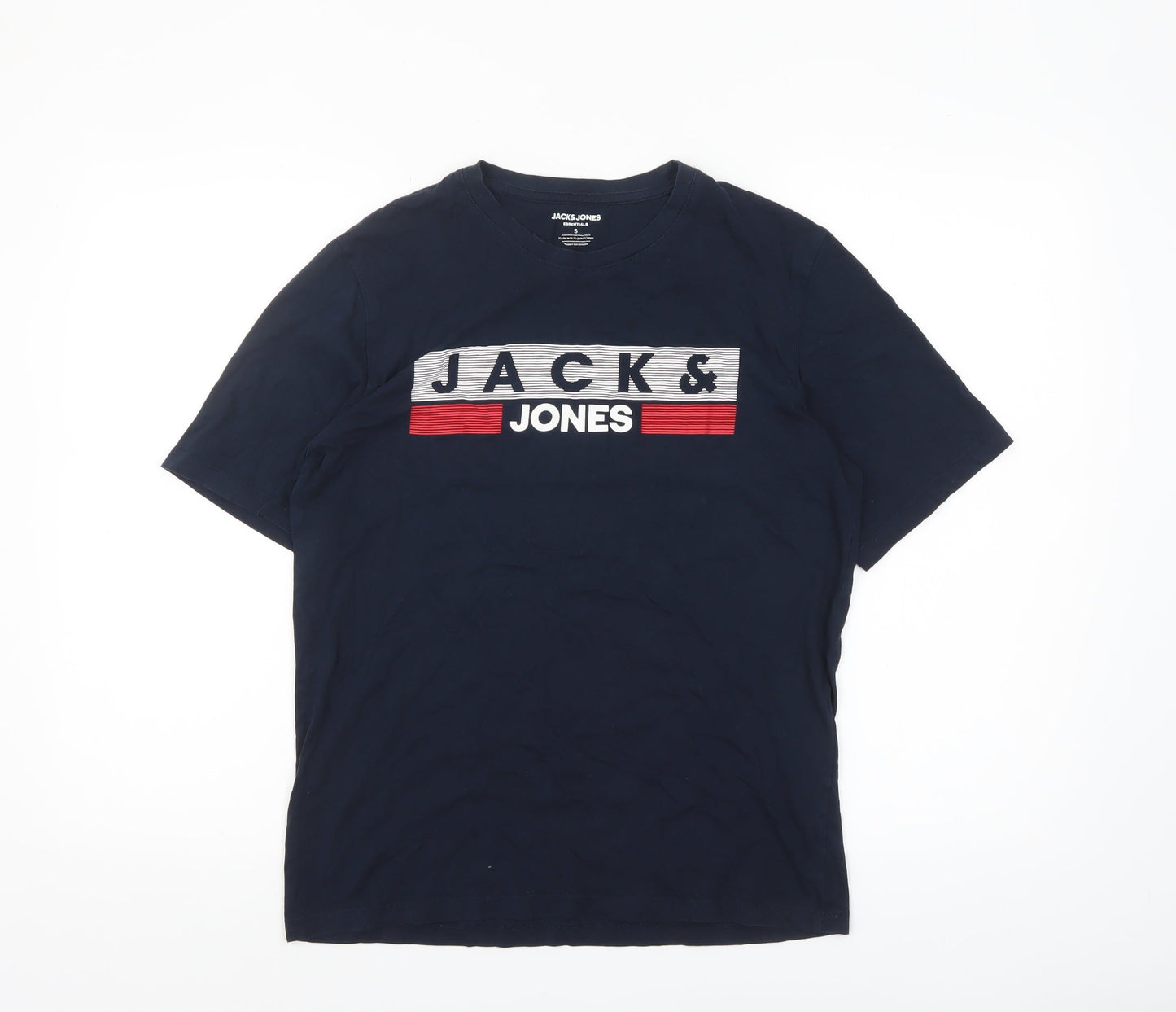 Jack & Jones Men's Blue Logo Cotton T-Shirt Size S