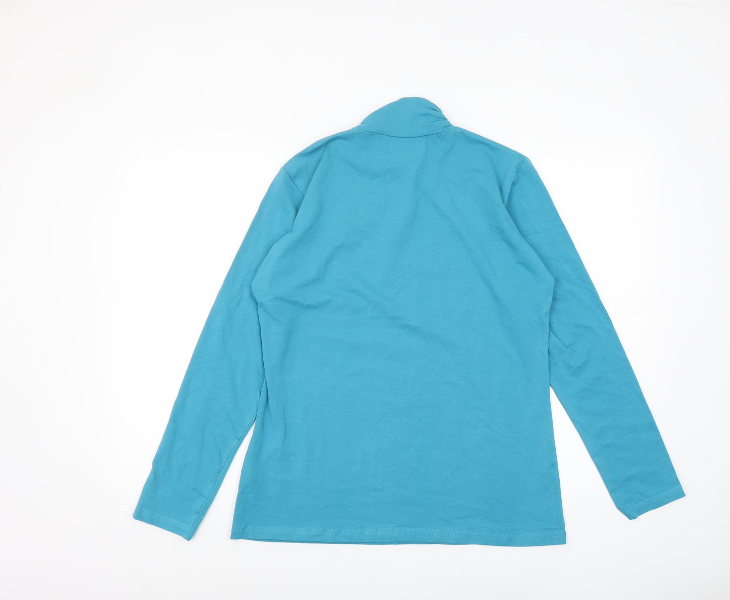 Atlas for Women Blue Roll Neck Long Sleeve Top UK 12-14 Regular