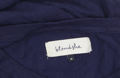 blendshe Women's Blue Pullover Jumper M Long Sleeve Crew Neck Knit