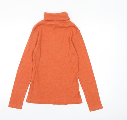 Additional front view of Atmosphere Women's Orange Roll Neck Jersey Top, size 14