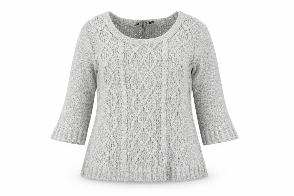 Dorothy Perkins Women’s Grey Cable-Knit Pullover Jumper Size 8