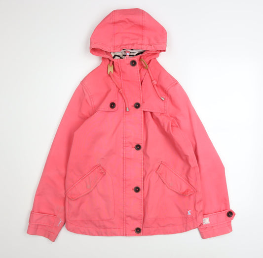 Joules Women’s Pink Waterproof Hooded Rain Coat UK 8