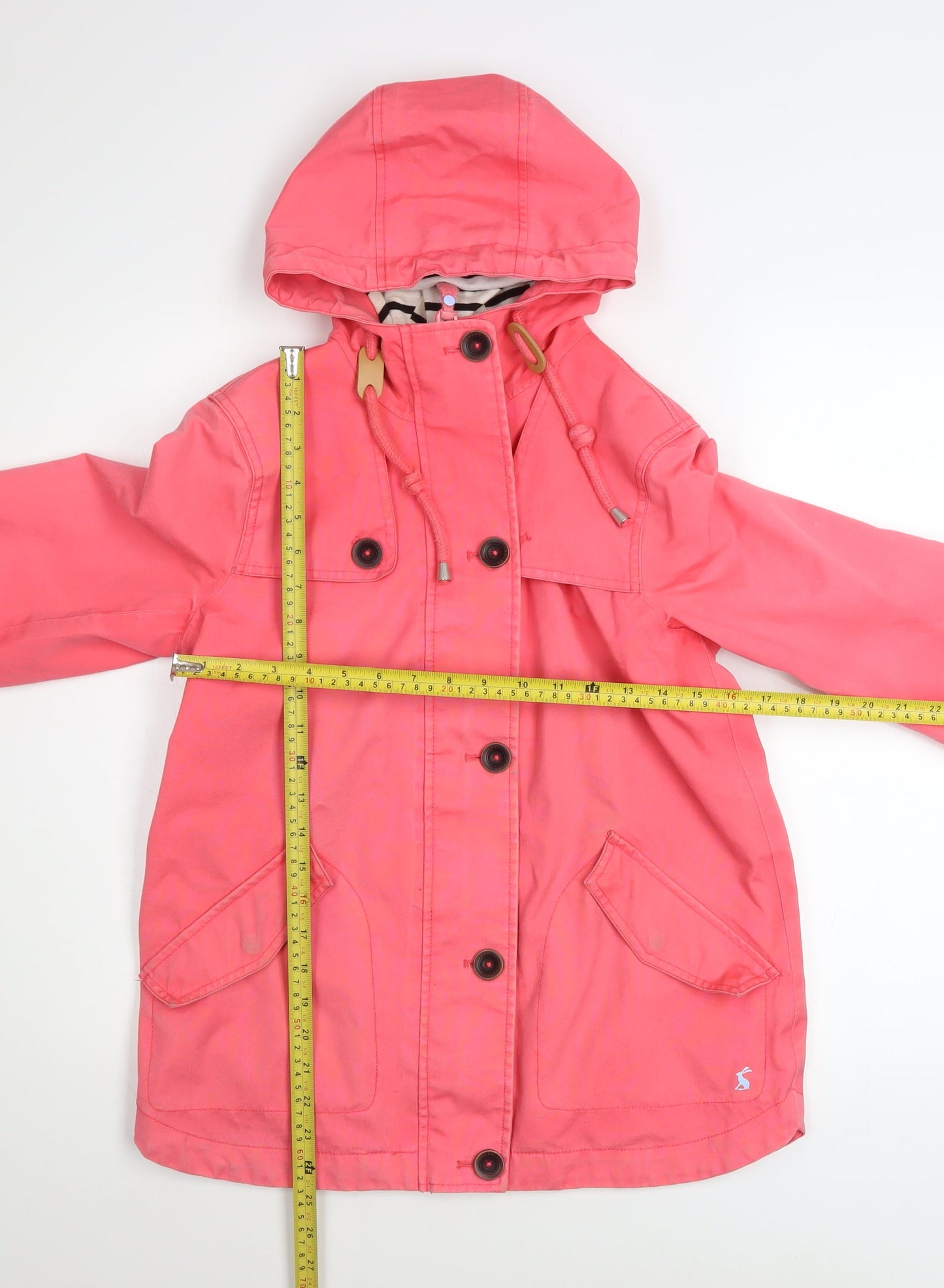 Joules Women’s Pink Waterproof Hooded Rain Coat UK 8