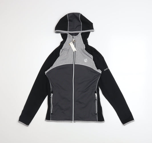 Dare 2b Women's Grey Hooded Full Zip Softshell Jacket Size 8