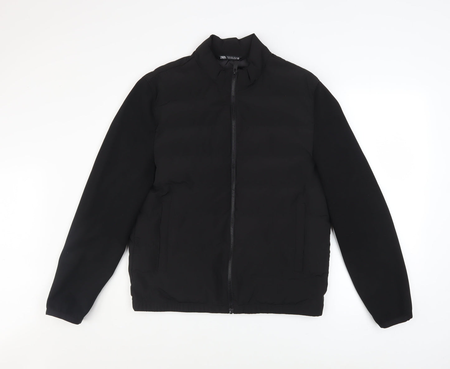 Zara Men Black M Basic Full Zip Padded Jacket