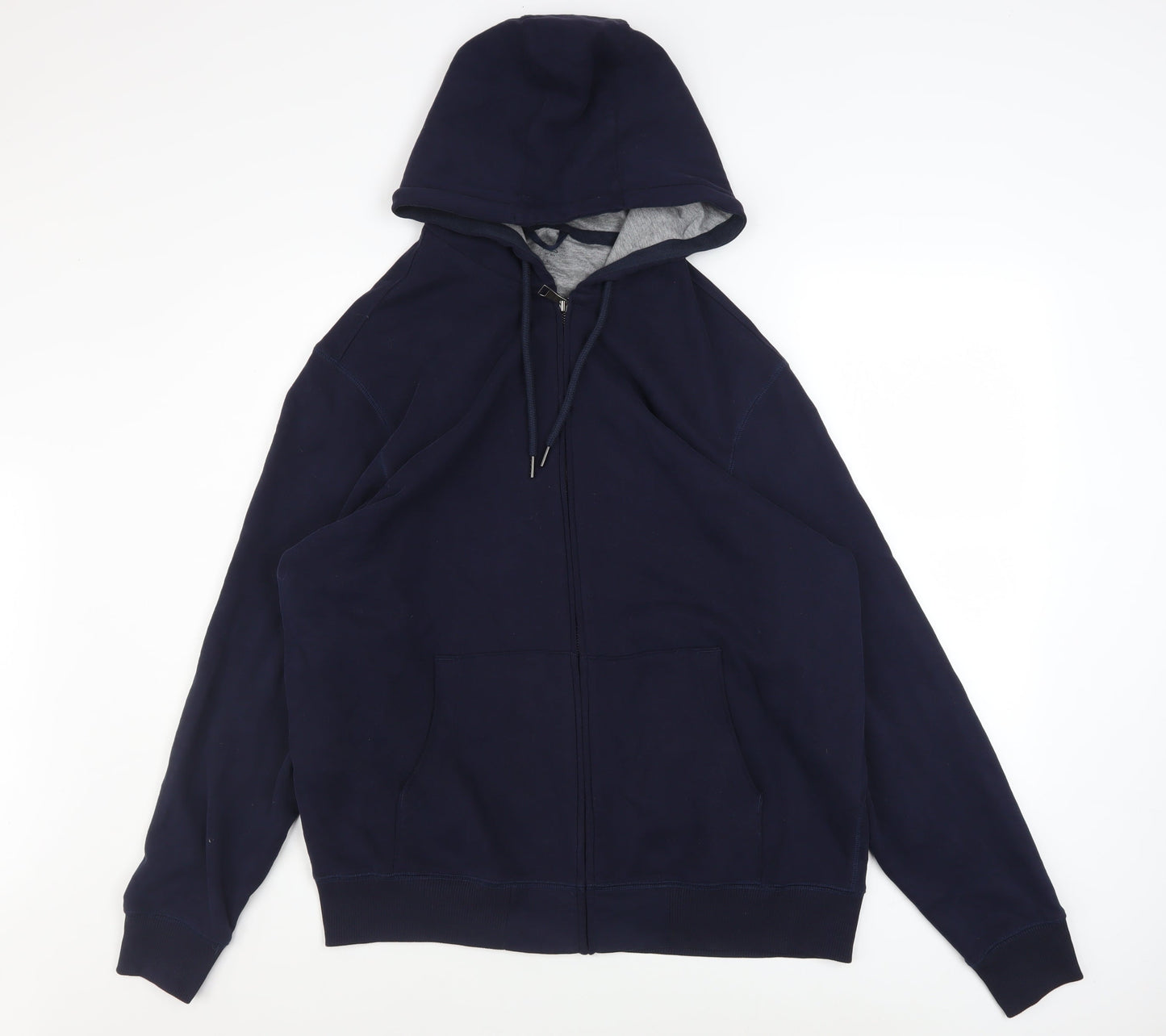 Marks and Spencer Men’s Blue L Hooded Full Zip Cotton Jacket