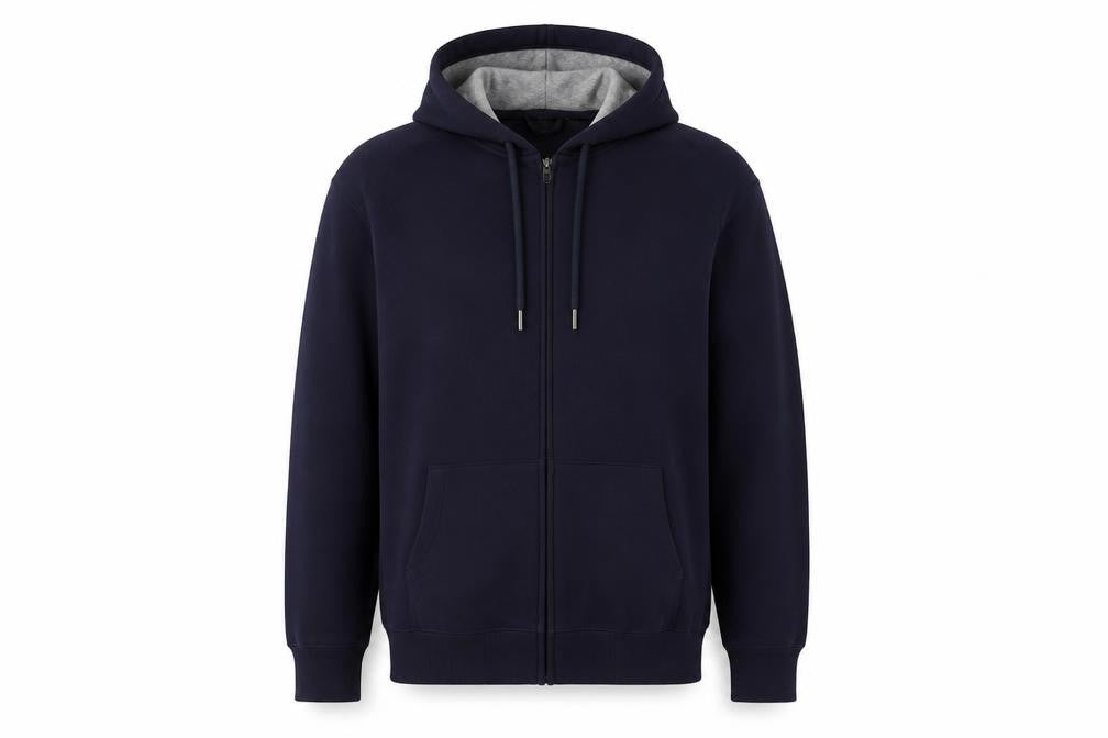 Marks & Spencer Men’s Blue L Hooded Full Zip Cotton Jacket