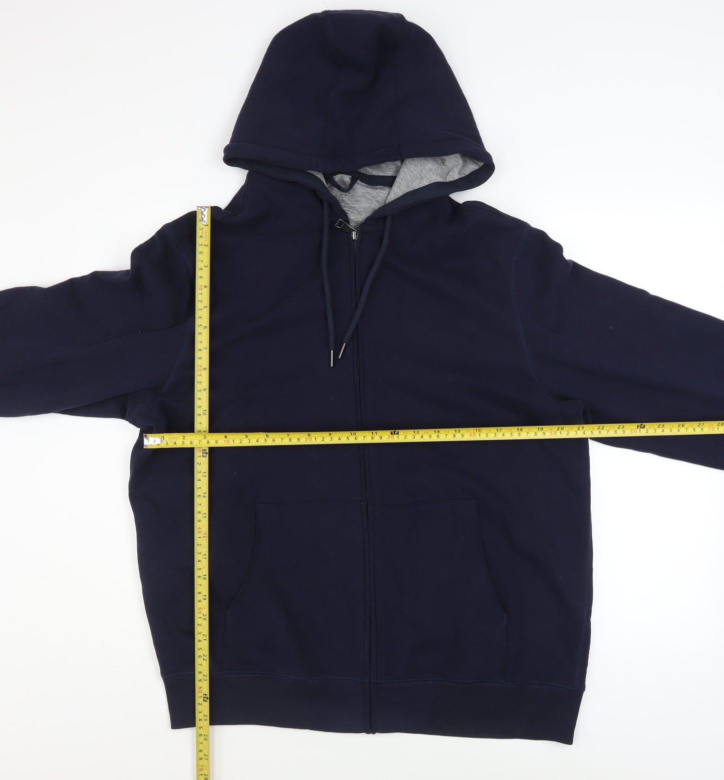 Marks and Spencer Men’s Blue L Hooded Full Zip Cotton Jacket