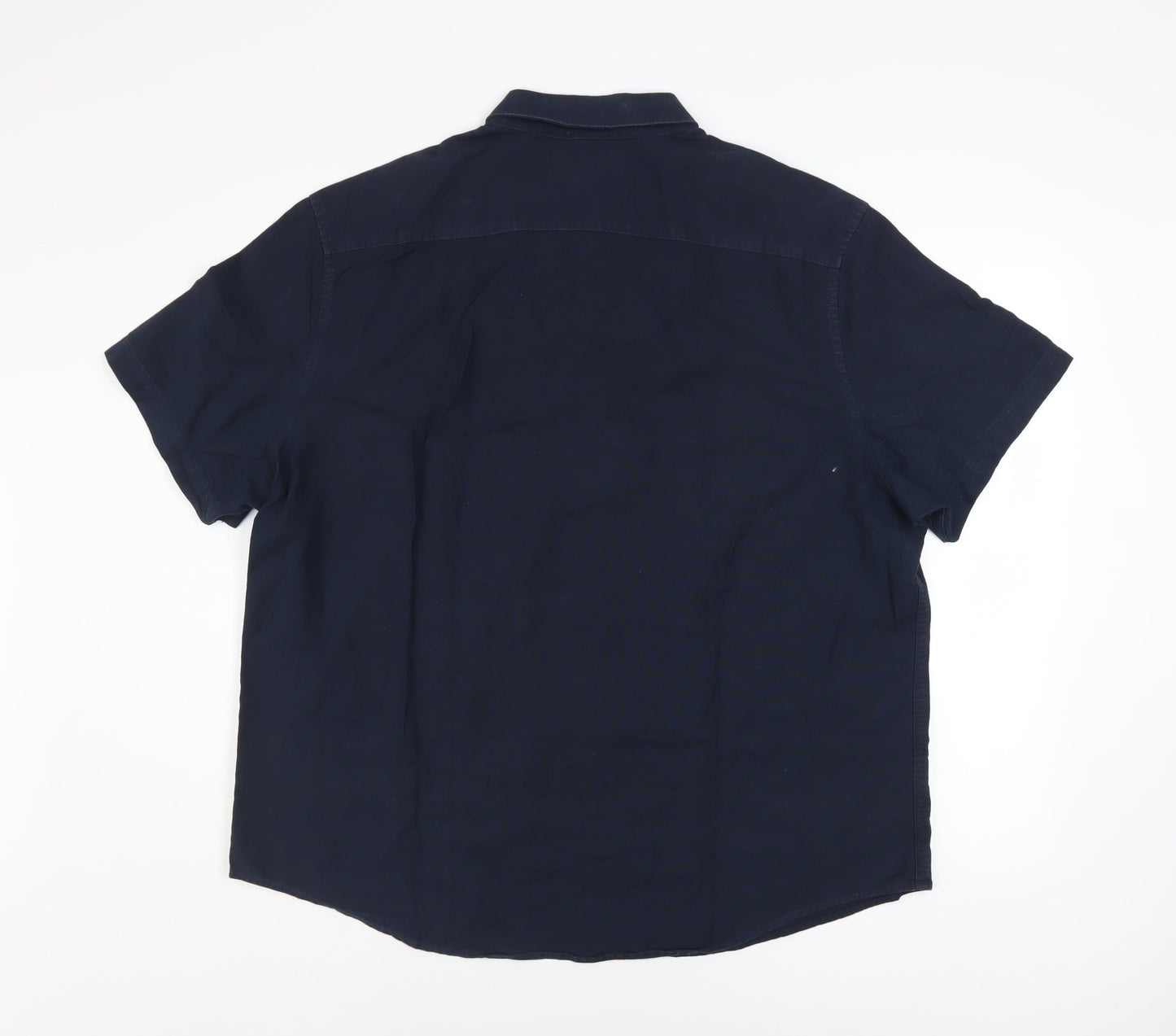 Original Penguin Men's Blue 2XL Short Sleeve Cotton Button-Up Shirt