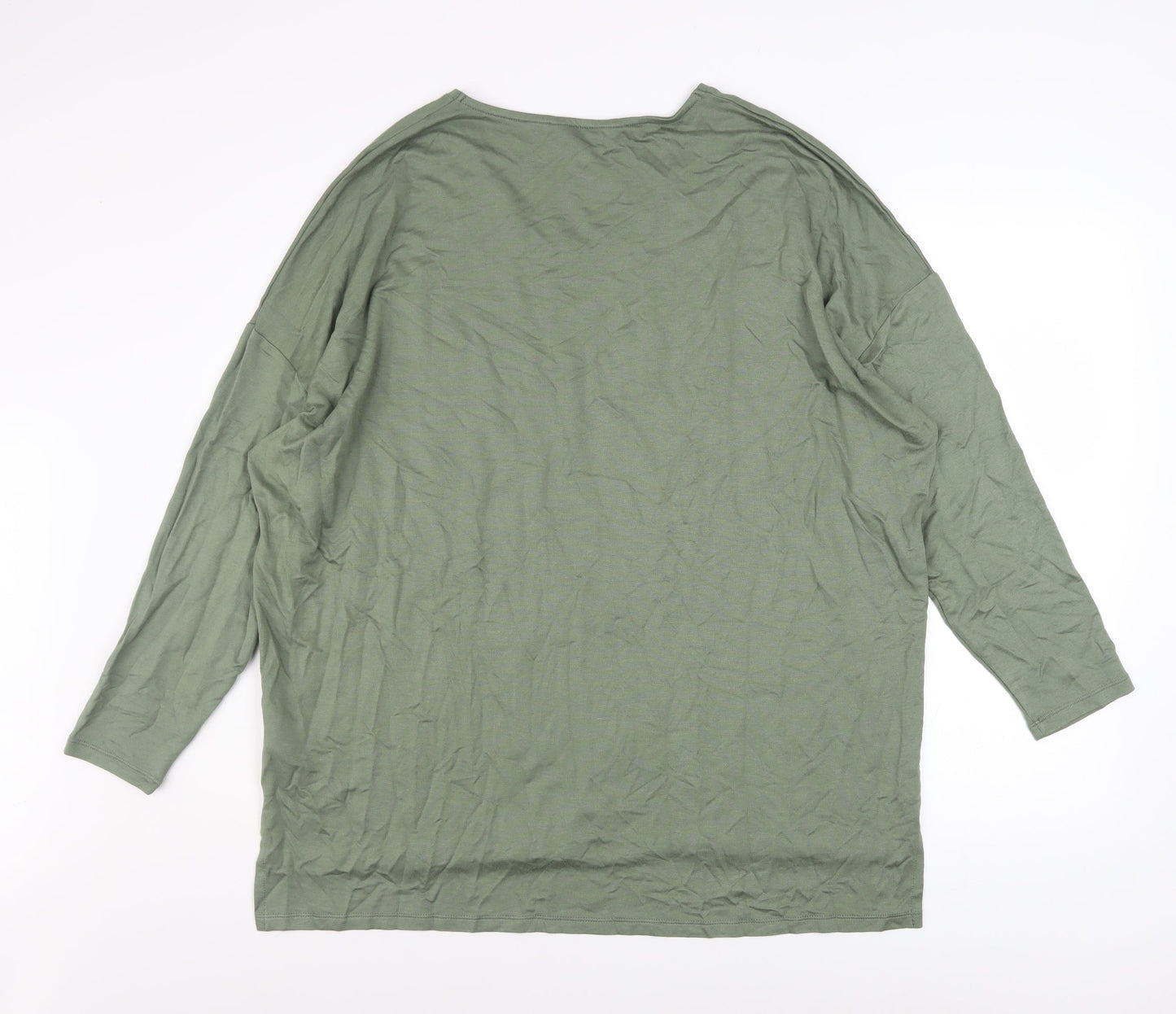 Friends Like These Women’s Green V-Neck Jersey Long Sleeve Top Size 14