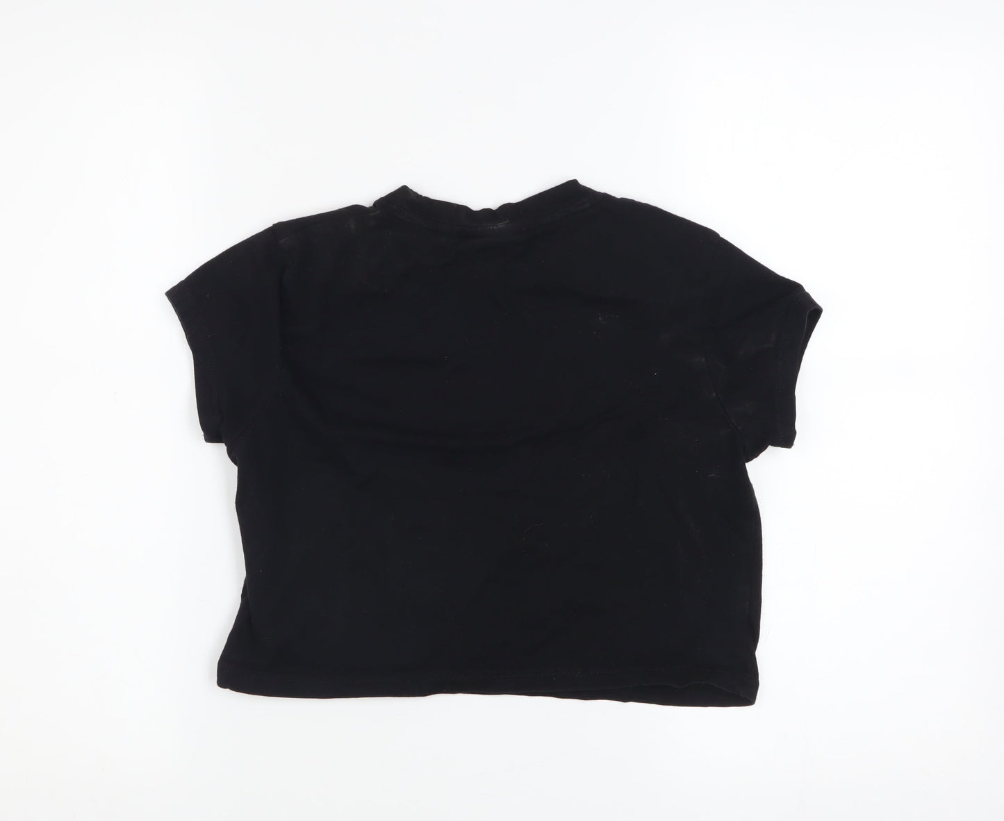 FILA Women’s Black Cropped T-Shirt XS Cotton Short Sleeve Casual