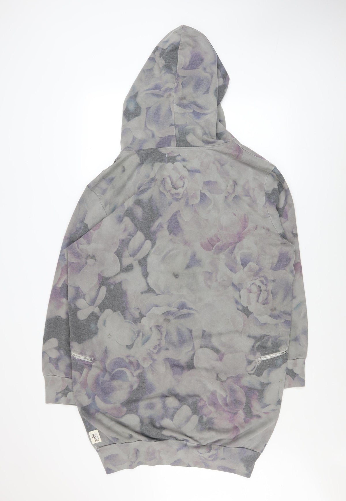 A Postcard from Brighton Womens Grey Floral Hooded Basic Jacket Size S