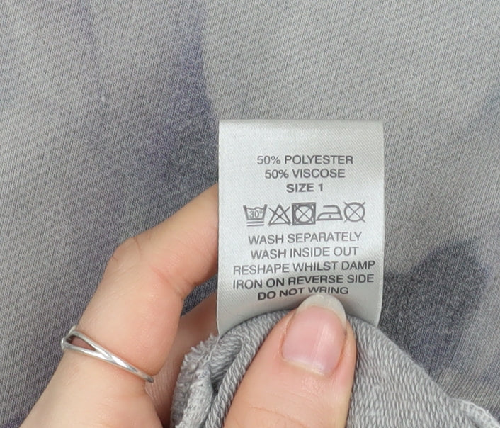 A Postcard from Brighton Womens Grey Floral Hooded Basic Jacket Size S