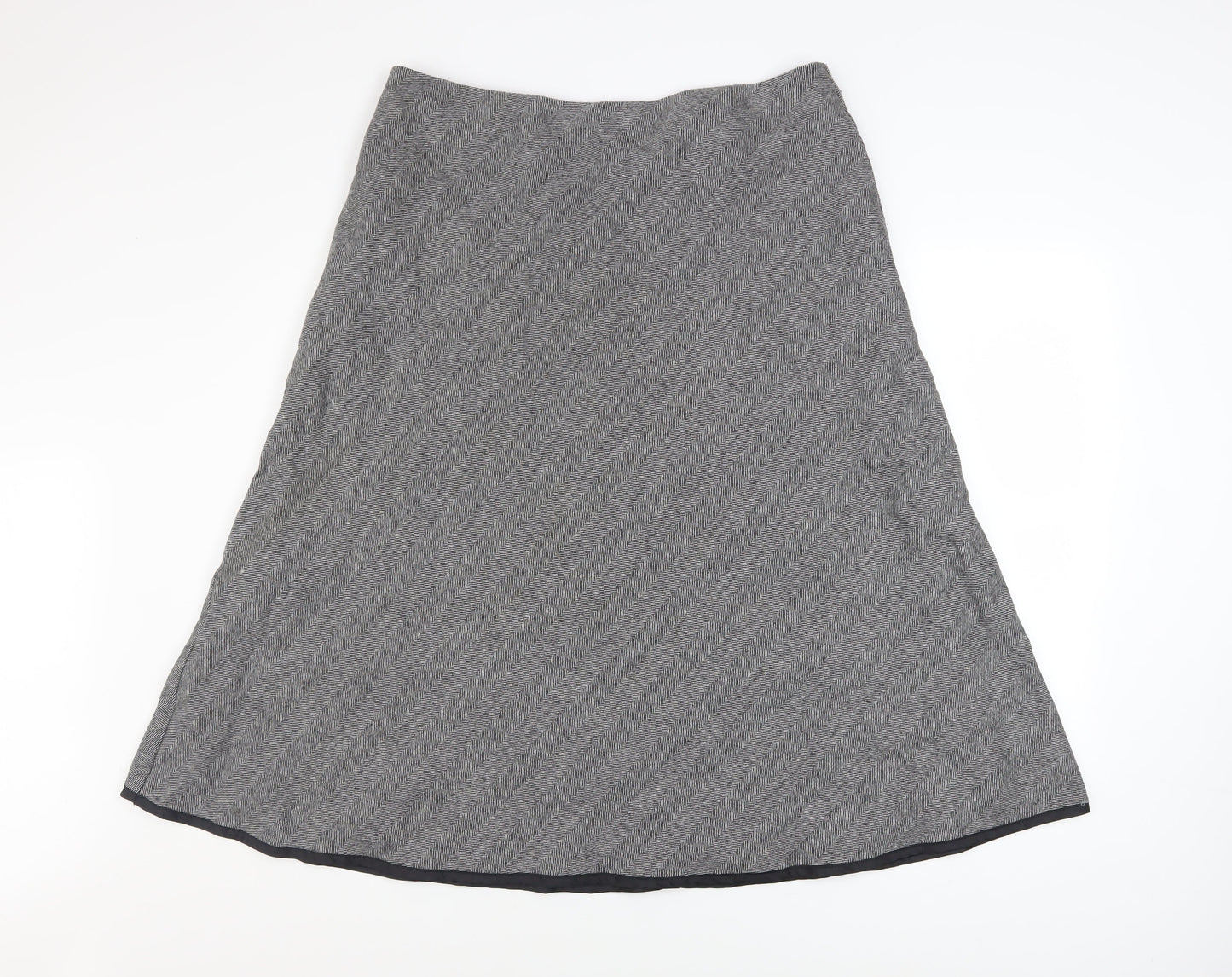 Marks and Spencer Women Grey Wool Blend A-Line Tweed Skirt UK 16