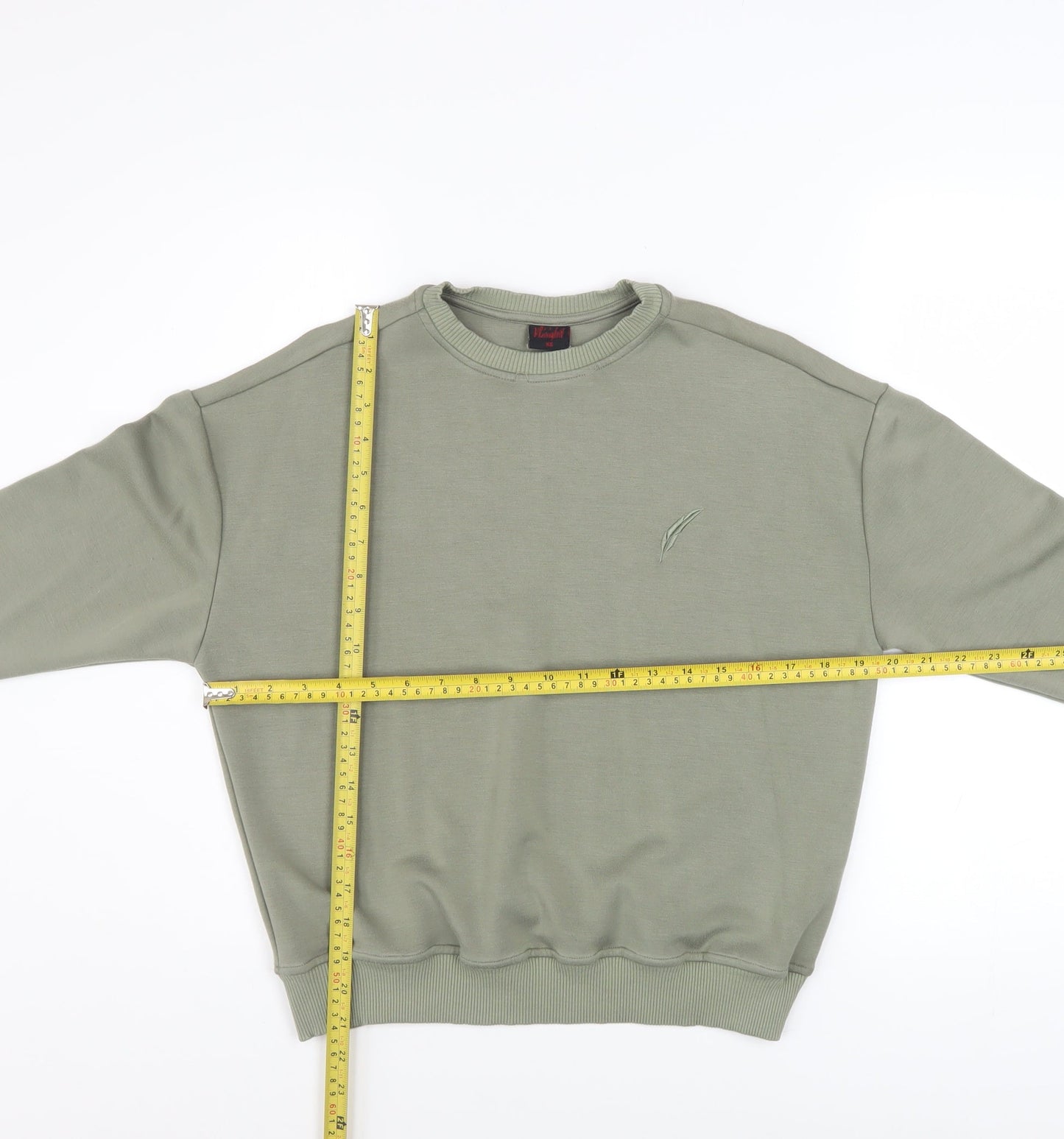 Kleinigkeit Womens Olive Green Crew Neck Pullover Sweatshirt XS