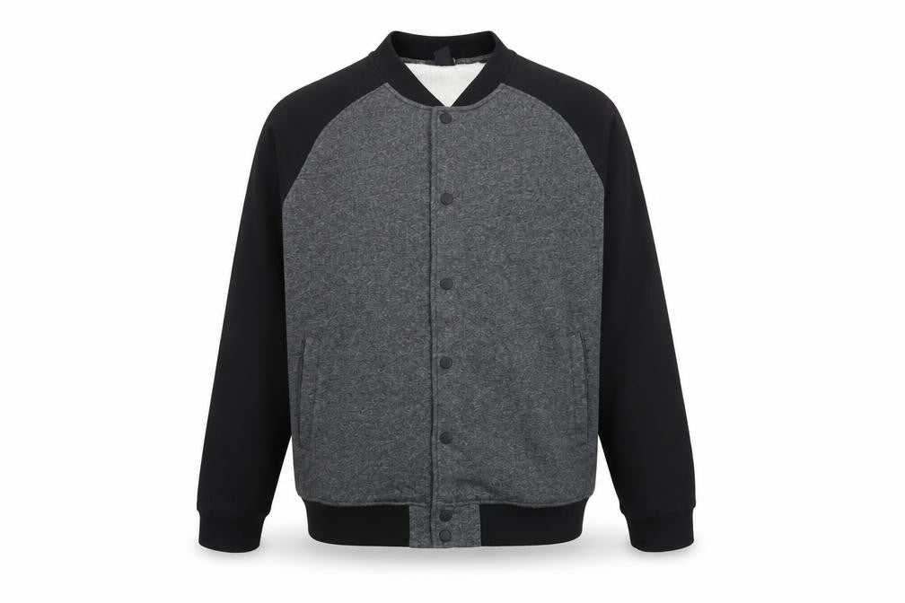 H&M Men’s Grey Black Varsity Jacket XL Cotton Blend Casual