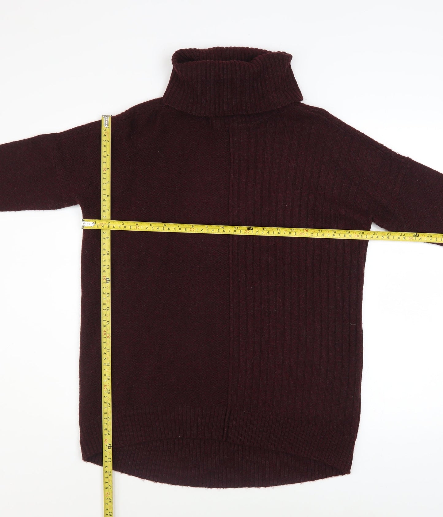 Miss Selfridge Women Brown Roll Neck Long Sleeve Knit Jumper Size 6