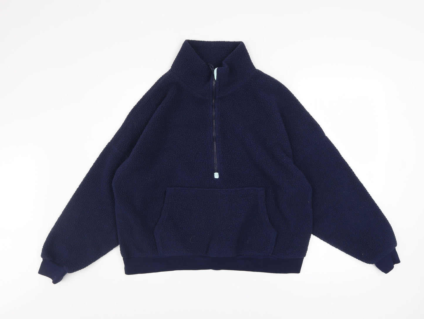 Dunnes Womens Navy 1/2 Zip Fleece Pullover Sweatshirt Size M