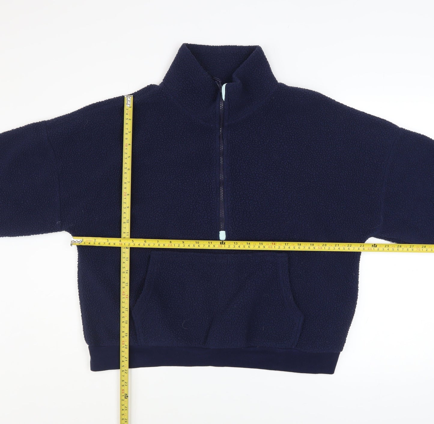 Dunnes Womens Navy 1/2 Zip Fleece Pullover Sweatshirt Size M