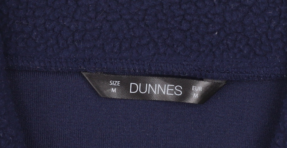 Dunnes Womens Navy 1/2 Zip Fleece Pullover Sweatshirt Size M