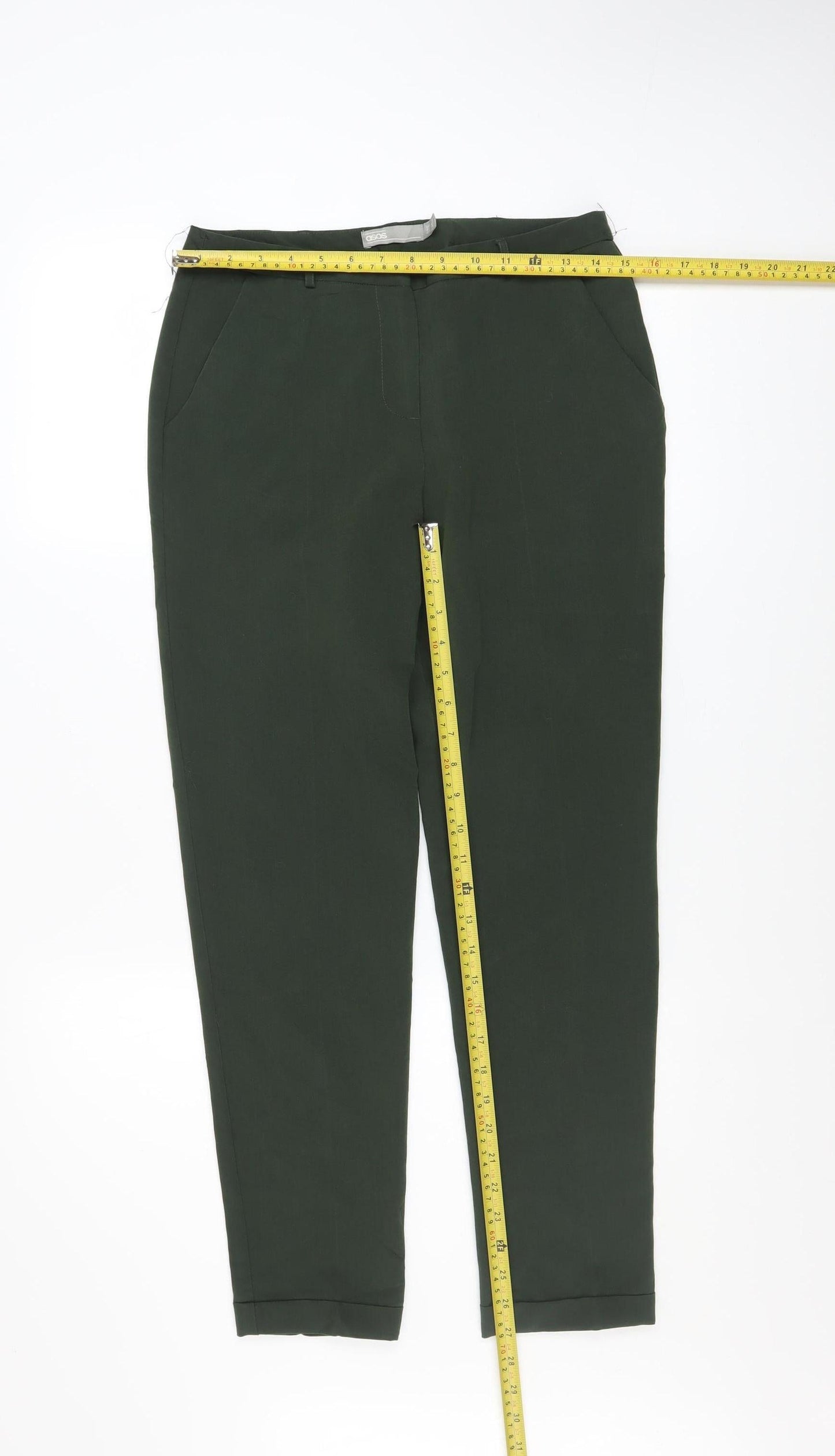 ASOS Women’s Green Slim Tapered Trousers Size 8 Workwear Style
