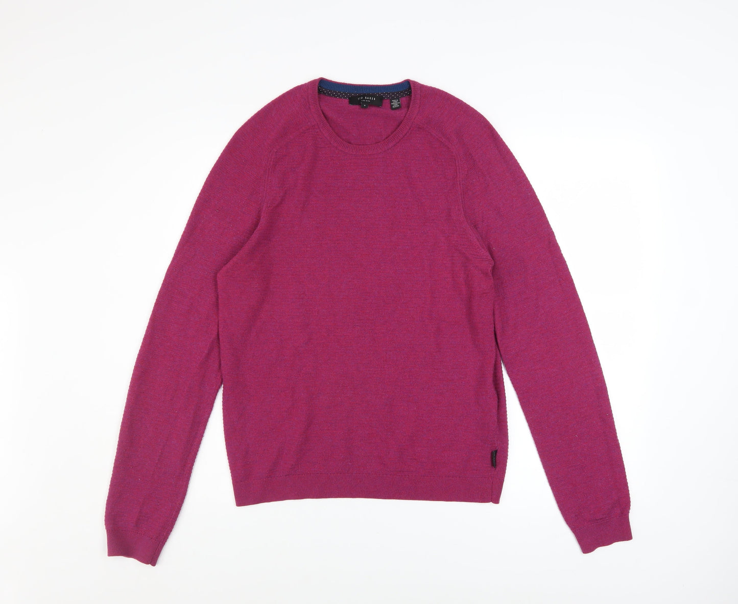 Ted Baker Men's Purple Wool Crew Neck Jumper Size M