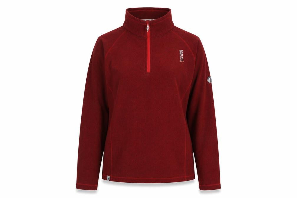 Regatta Great Outdoors Women's Red 1/4 Zip Fleece Pullover UK 16